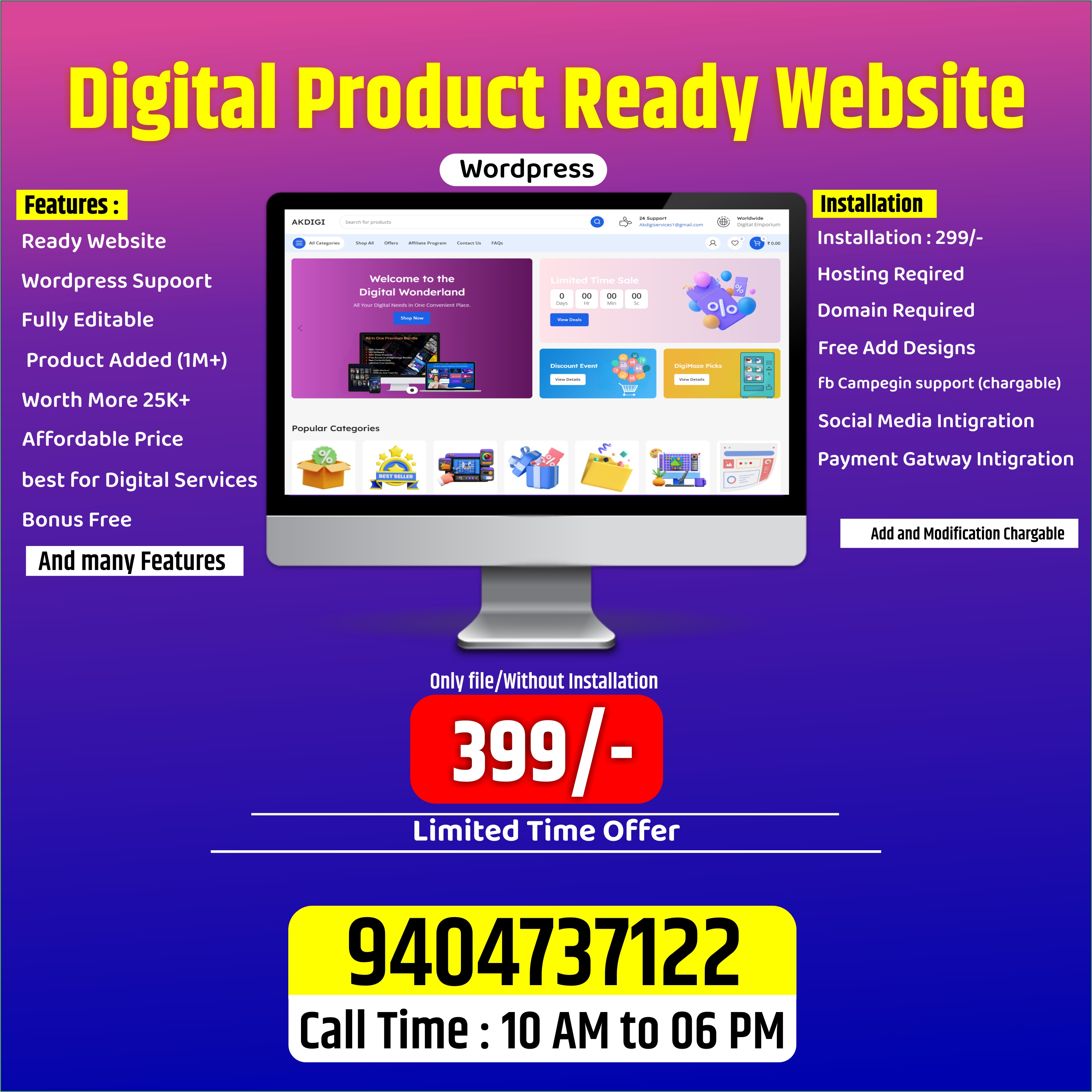 Ready wordpress Digital Product Website